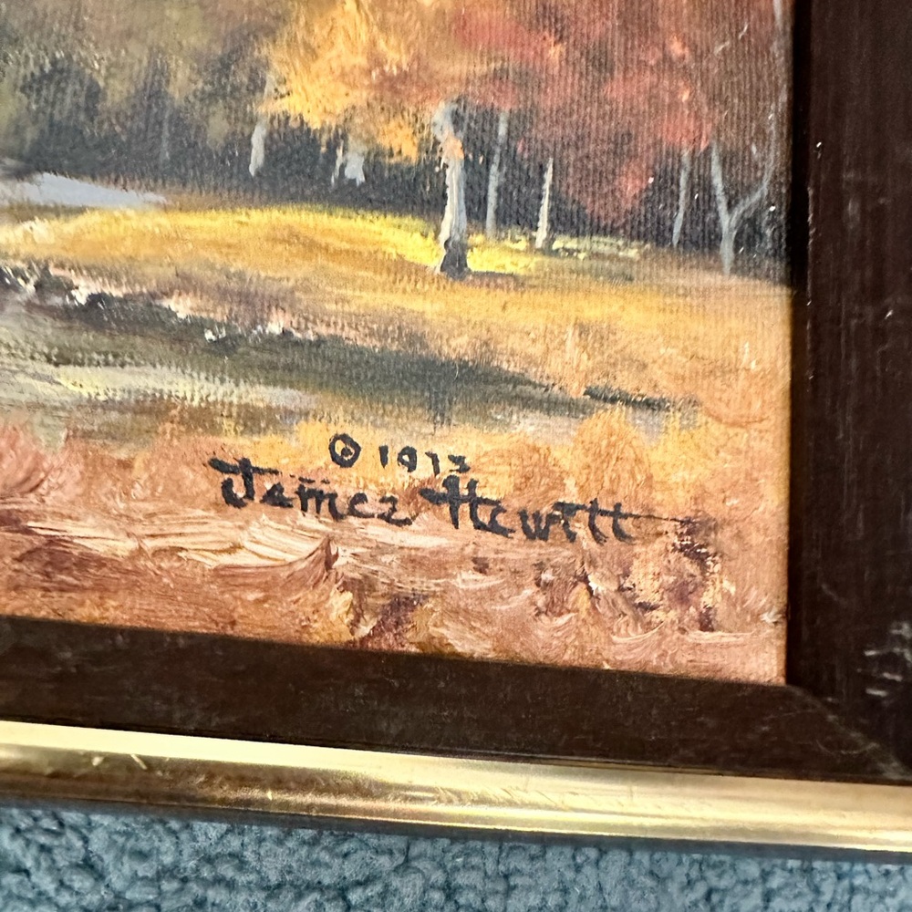 Signed James Hewitt Framed Nature Landscape Paintings - Picture 15 of 15